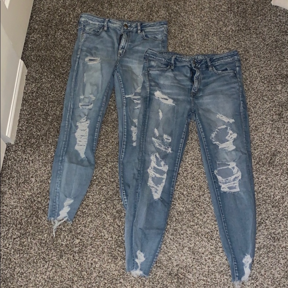 American Eagle Super Stretch Ripped Skinny Jeans